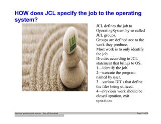 Top jcl interview questions and answers job interview tips | DOC