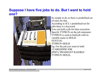 Top jcl interview questions and answers job interview tips | DOC