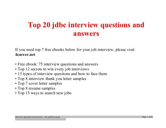 top jdbc interview questions and answers job interview tips