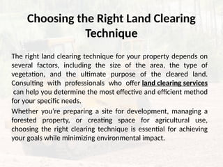 Top Land Clearing Techniques – Effective Solutions for Clearing Your ...