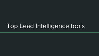 Top Lead Intelligence tools
 