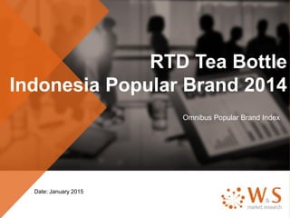 RTD Tea Bottle
Indonesia Popular Brand 2014
Omnibus Popular Brand Index
Date: January 2015
 