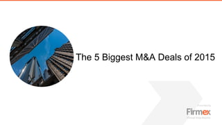 The 5 Biggest M&A Deals of 2015
 