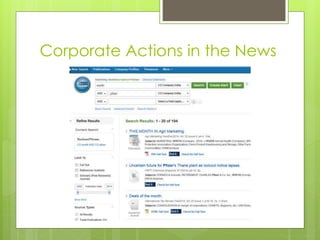 Corporate Actions in the News
 
