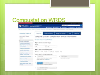 Compustat on WRDS
 