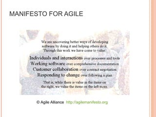 MANIFESTO FOR AGILE © Agile Alliance  http://agilemanifesto.org 