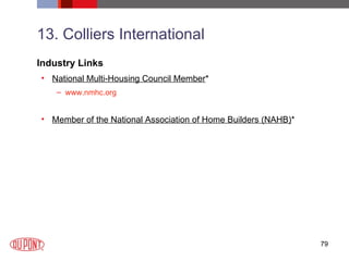 13. Colliers International Industry Links National Multi-Housing Council Member * www.nmhc.org Member of the National Association of Home Builders (NAHB) * 