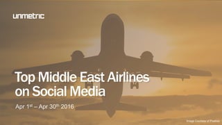 Top MiddleEast Airlines
onSocial Media
Apr 1st – Apr 30th 2016
Image Courtesy of Pixabay
 