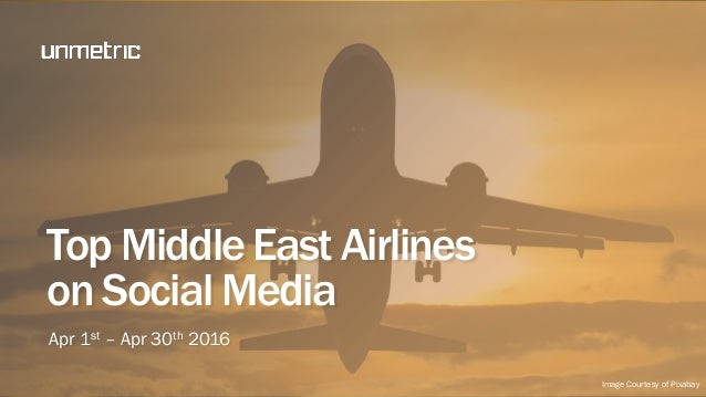 Top MiddleEast Airlines
onSocial Media
Apr 1st – Apr 30th 2016
Image Courtesy of Pixabay
 
