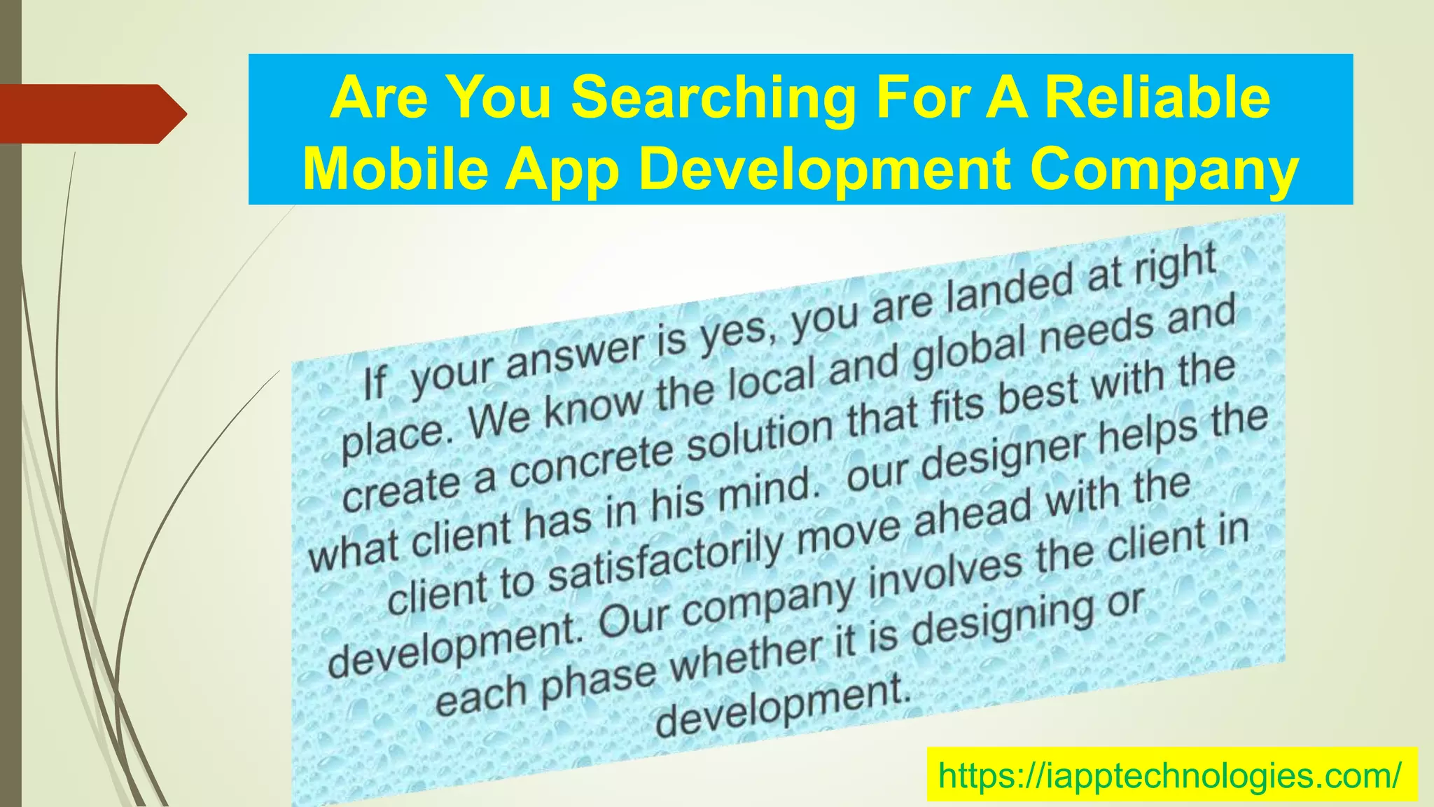 Are You Searching For A Reliable
Mobile App Development Company
https://iapptechnologies.com/