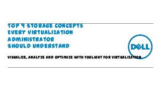Top 9 Storage Concepts
Every Virtualization
Administrator
Should Understand
Visualize, Analyze and Optimize with Foglight for Virtualization

 