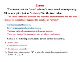 Understanding Measurement Errors and Statistical Analysis in Topometric ...