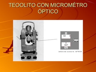 TEOOLITO CON MICROMÉTROTEOOLITO CON MICROMÉTRO
ÓPTICOÓPTICO
 