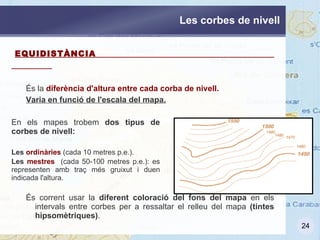Escala ESCALA NUMÈRICA  En els mapes l'escala s'indica de la següent manera:  E=D:R On:  D:  representa la mesura al mapa. 