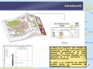QUÈ ÉS UN MAPA?  Un mapa és una  representació plana  i a  escala reduïda  d'una zona de terreny que ens permet la visualització d'un sector de la superfície terrestre de la mateixa manera que si s'observàs des d'una visió aèria. Introducció 