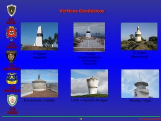 Vértices Geodésicos 1ª Ordem (Aljustrel) Évoramonte - Castelo Linhó – Depósito de Água 1ª Ordem (Centro Geodésico de Portugal) Vila de Rei Alcoitão - Vigia 2ª Ordem (Monchique) 