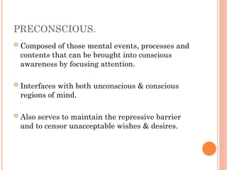Preconscious Processing TOPOGRAPHICAL AND STRUCTURAL THEORIES OF MIND.pptx