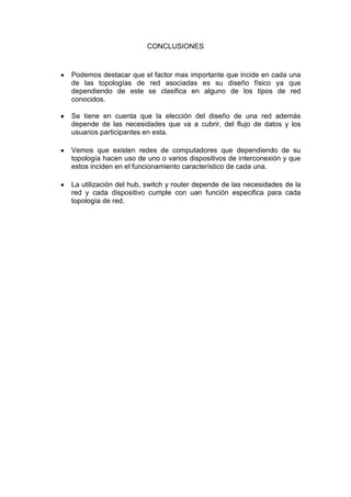 Topologías de red switch-hub-router