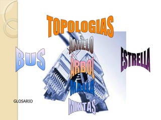 TOPOLOGIAS BUS ESTRELLA MALLA ANILLO ÁRBOL MIXTAS GLOSARIO 