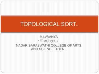 Topological sort | PPTX