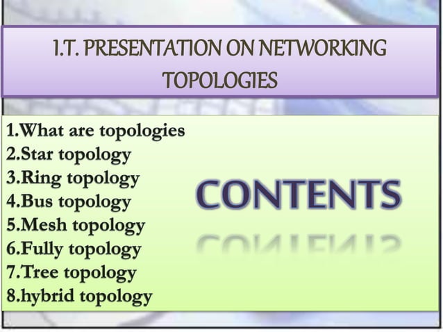 BASIC NETWORKING TOPOLOGIES | PPT