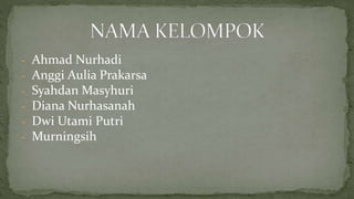 - Ahmad Nurhadi 
- Anggi Aulia Prakarsa 
- Syahdan Masyhuri 
- Diana Nurhasanah 
- Dwi Utami Putri 
- Murningsih 
