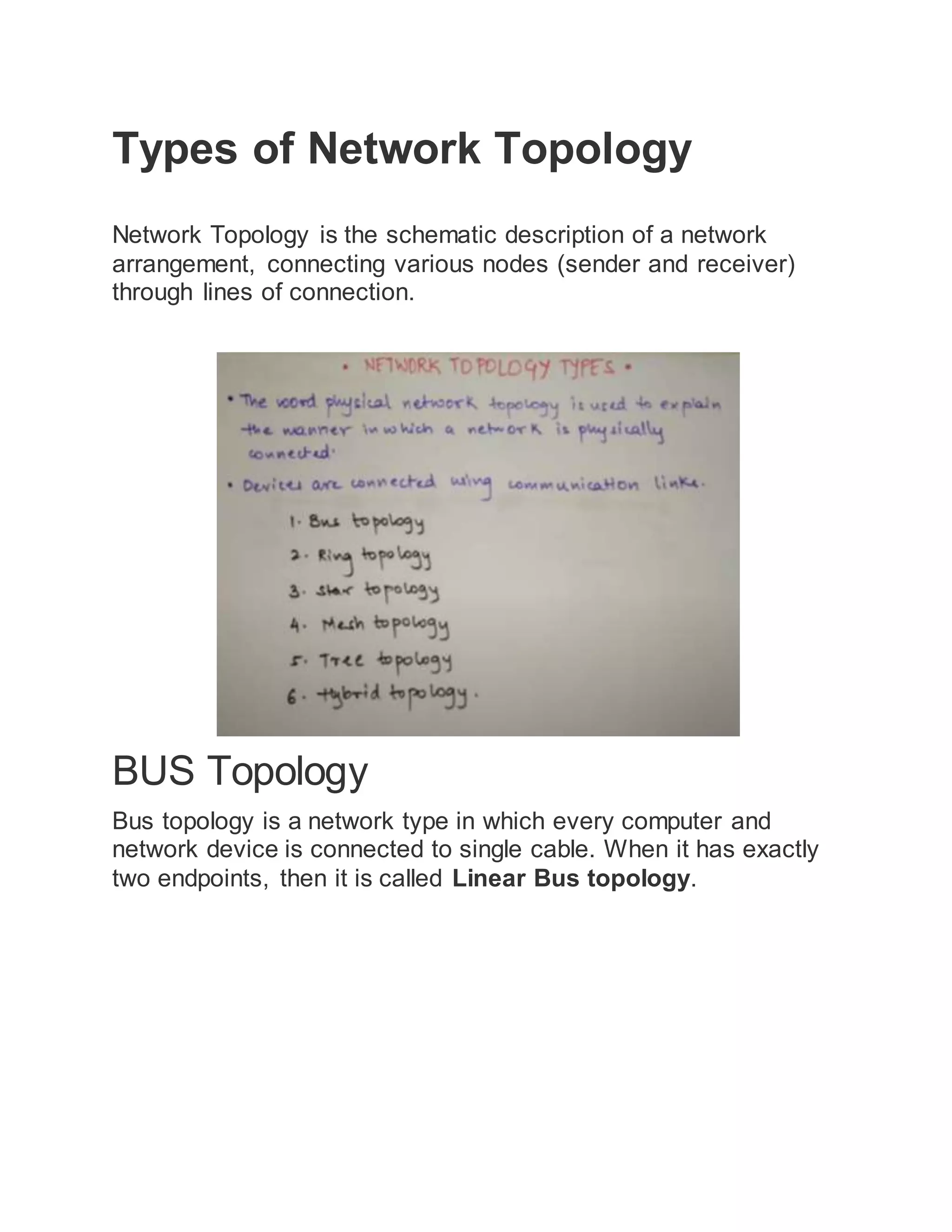 Network Arrangements Topology | DOCX