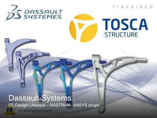 Dassault Systems
FE-Design | Abaqus – NASTRAN - ANSYS plugin
 