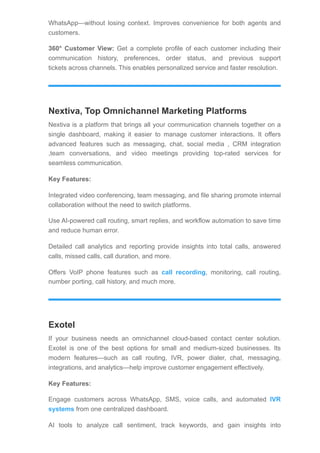 Top Omnichannel Platforms for Unified Communications | PDF