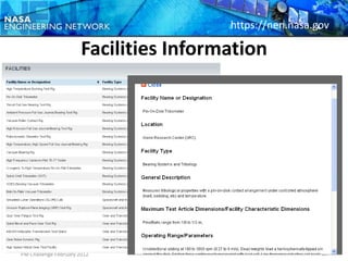 https://nen.nasa.gov

                       Facilities Information




PM Challenge February 2012                                15
 