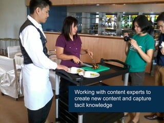 Working with content experts to
create new content and capture
tacit knowledge
 