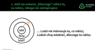 … Ludzi nie interesuje to, co robisz;
Ludzie chcą wiedzieć, dlaczego to robisz.
 