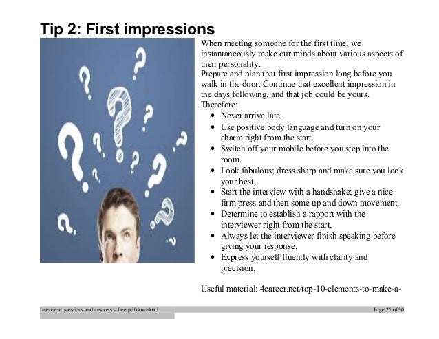tips for first interview