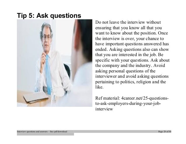 questions to ask employers during an interview
