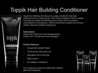 Toppik presentation with salon marketing