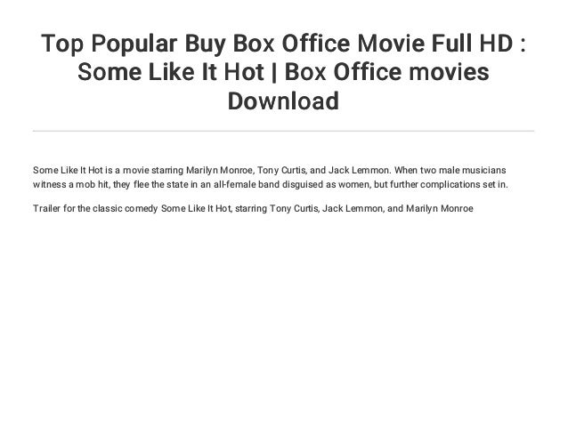 Top Popular Buy Box Office Movie Full Hd Some Like It Hot Box Off
