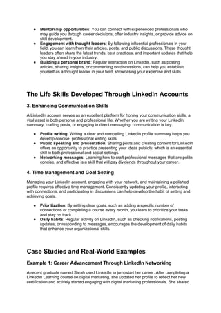 Maximizing Career Growth and Skills with LinkedIn Accounts | DOCX