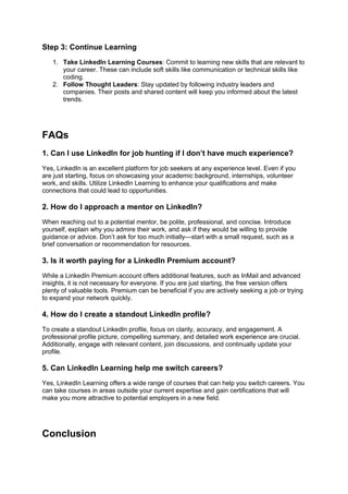 Maximizing Career Growth and Skills with LinkedIn Accounts | DOCX