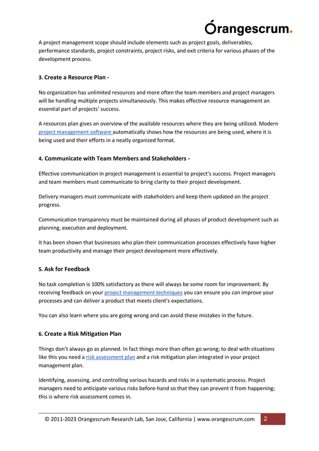 Top project management best practices pdf