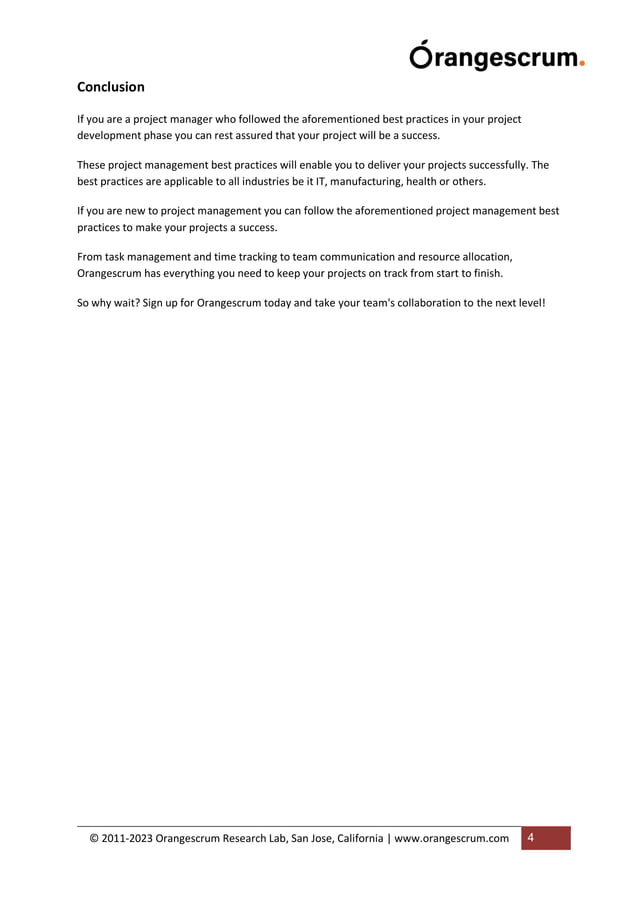 Top project management best practices pdf