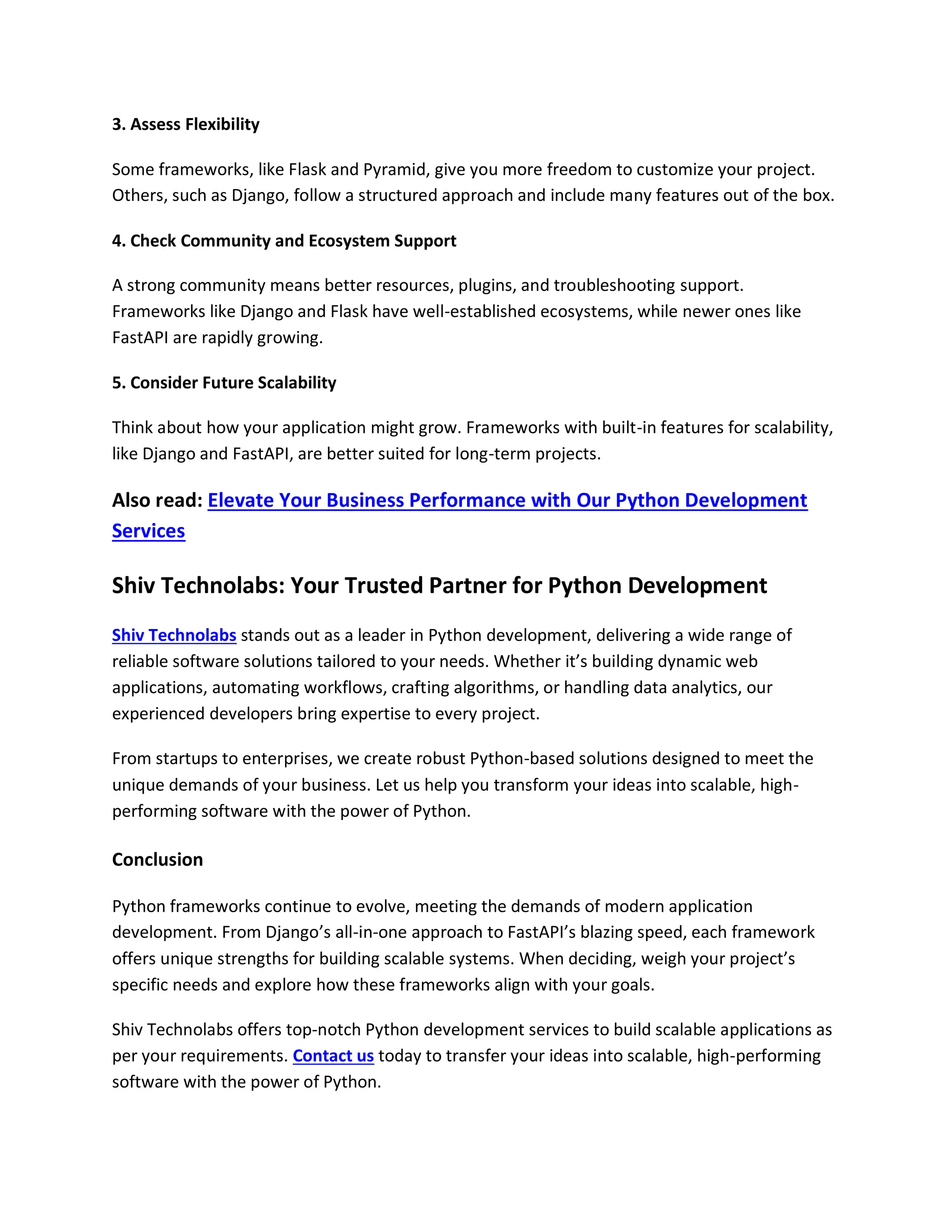 Guide to Python Frameworks for Scalability in 2025 | PDF