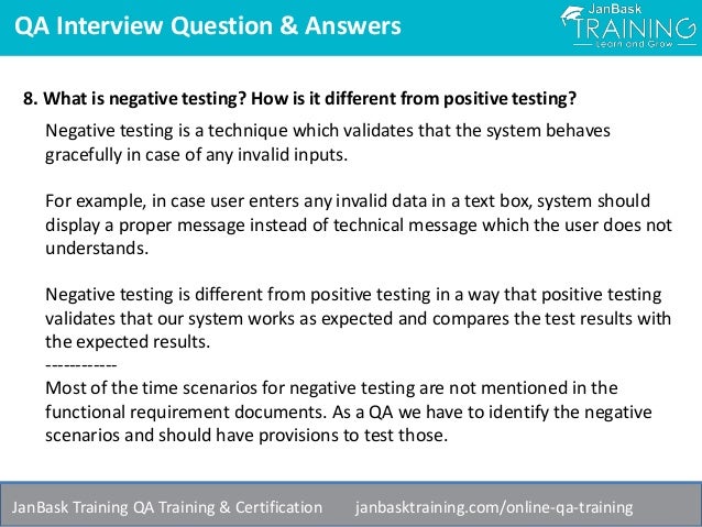 qa testing interview questions and answers
