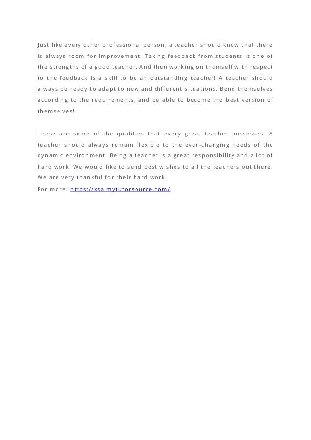 Top Qualities of a Good Teacher | PDF