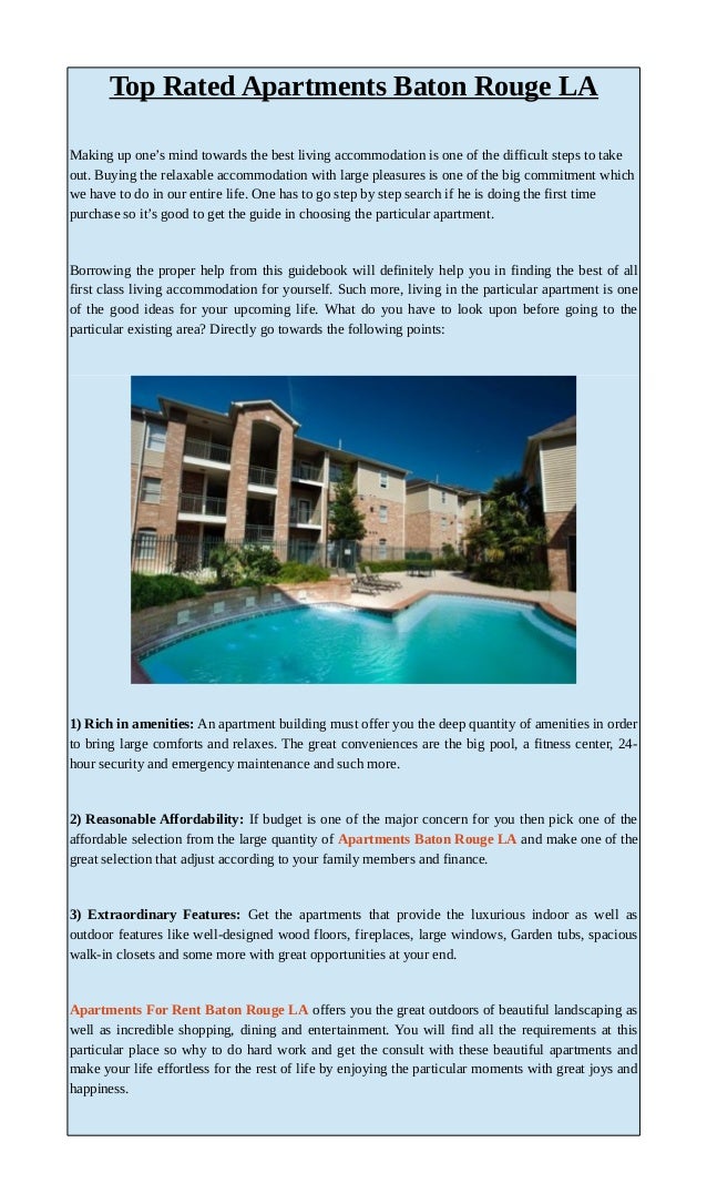 Top Rated Apartments Baton Rouge La Maisonbocageapt