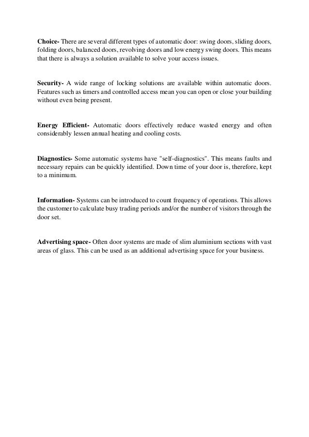 Top Reasons For Businesses To Choose Automatic Doors