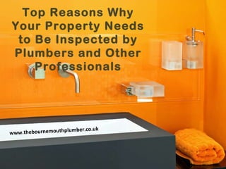 Top Reasons Why Your Property Needs to Be Inspected by Plumbers and Other Professionals www.thebournemouthplumber.co.uk 