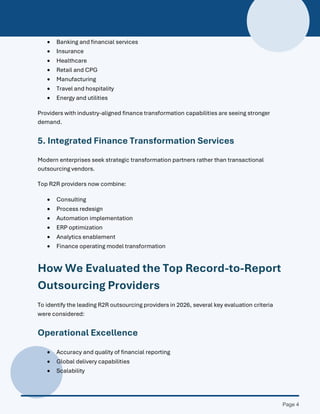 Top Record-to-Report Process Outsourcing Providers in 2026 | PDF