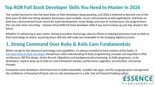 Top ROR Full Stack Developer Skills You Need to Master in 2026 | PPTX