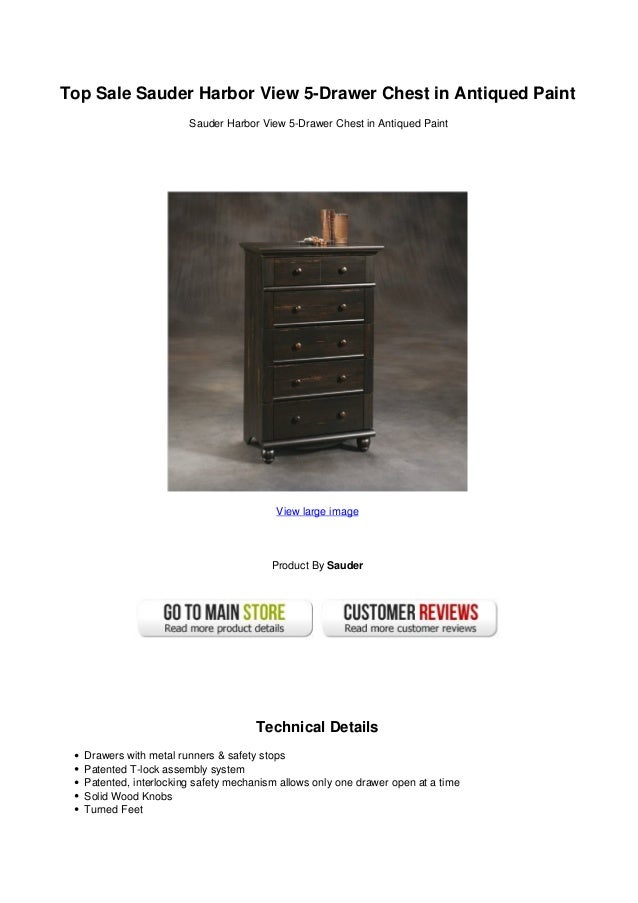 Top Sale Sauder Harbor View 5 Drawer Chest In Antiqued Paint