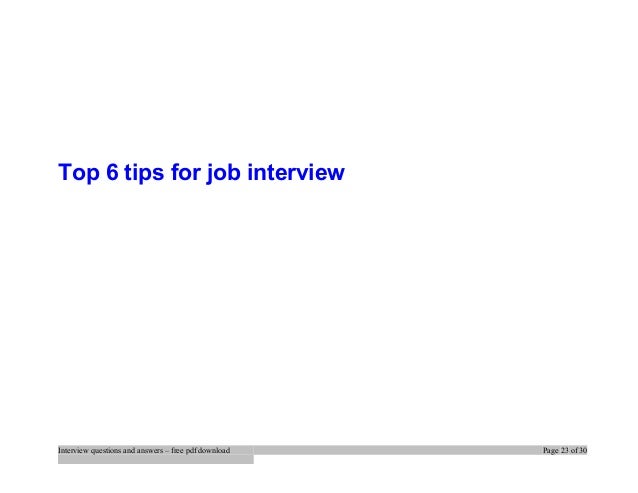 tips for job